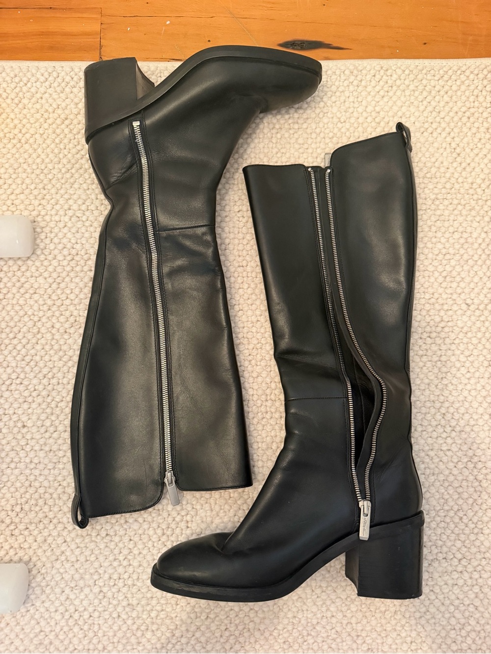 3.1 Phillip Lim Alexa Tall Black Leather Knee High Boots - Picture 3 of 8